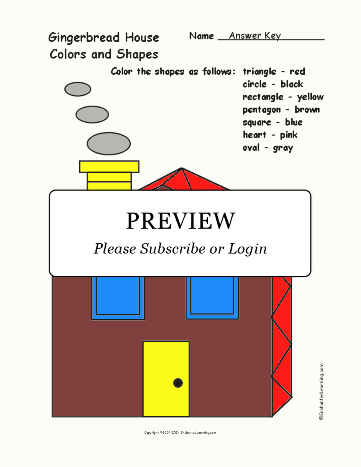 Gingerbread House: Colors and Shapes interactive worksheet page 2
