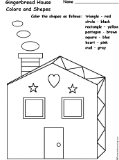 Gingerbread House Coloring Printable: Colors and Shapes