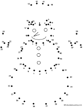 Snowman Connect-the-Dots Printout