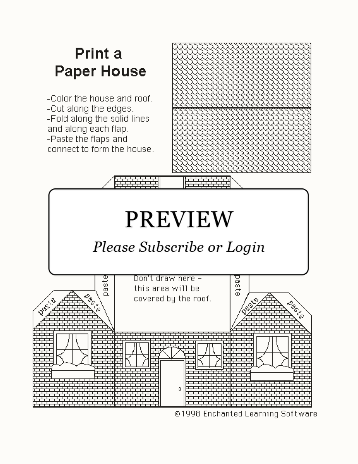 paper house template to print