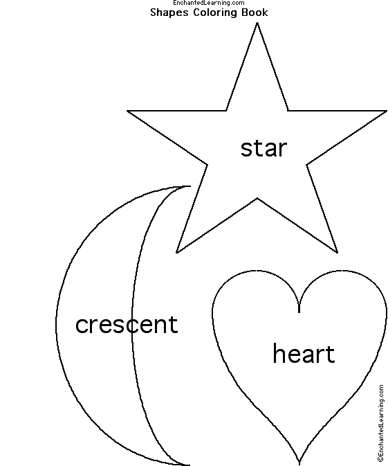 Search result: 'Shapes Coloring Book: Star, Heart, Crescent'