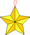 This is a picture of the finished star ornament craft.