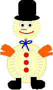 A picture of the finished snowman.