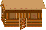 An unfinished log cabin craft.