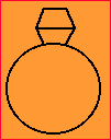 Drawing a pumpkin on orange paper.