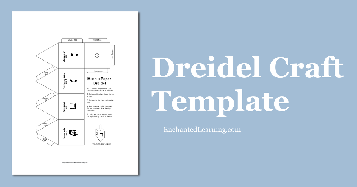 Dreidel Craft Template Enchanted Learning