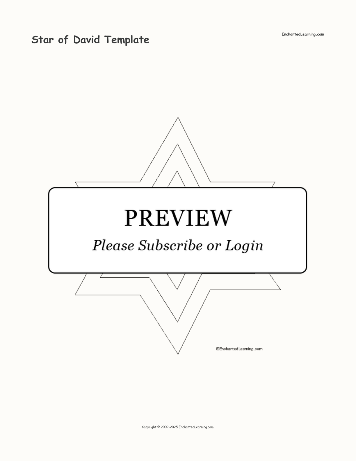 Star of David Template interactive printout page 1