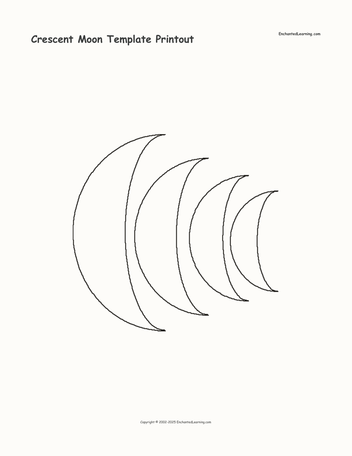 Crescent Moon Templates Printable