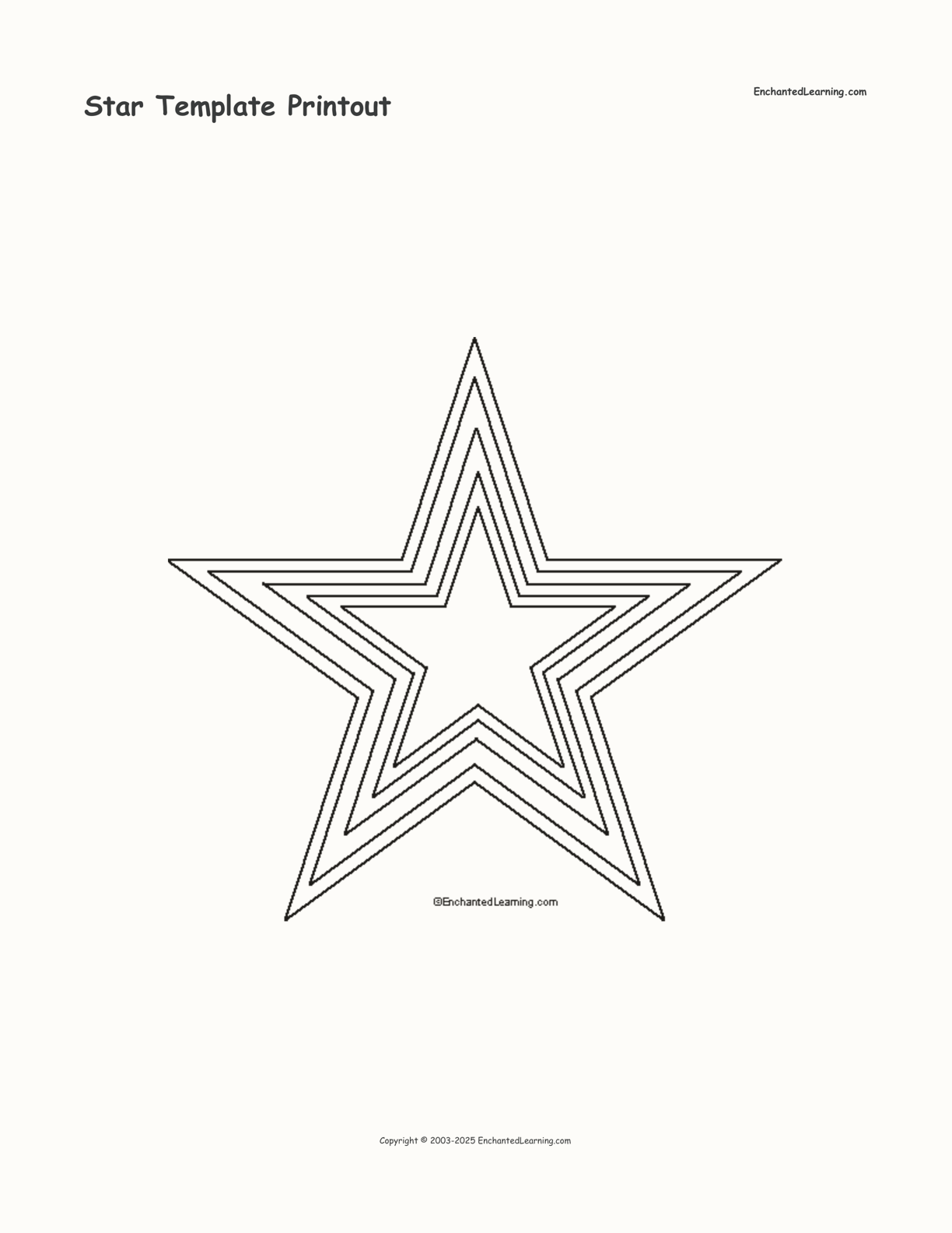 Star Template Printout - Enchanted Learning