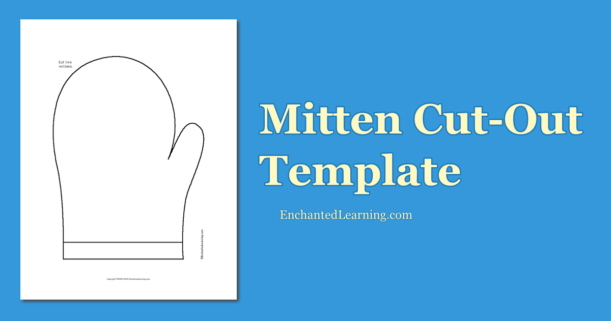 Mitten CutOut Template Enchanted Learning