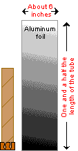 Cutting the aluminum foil.