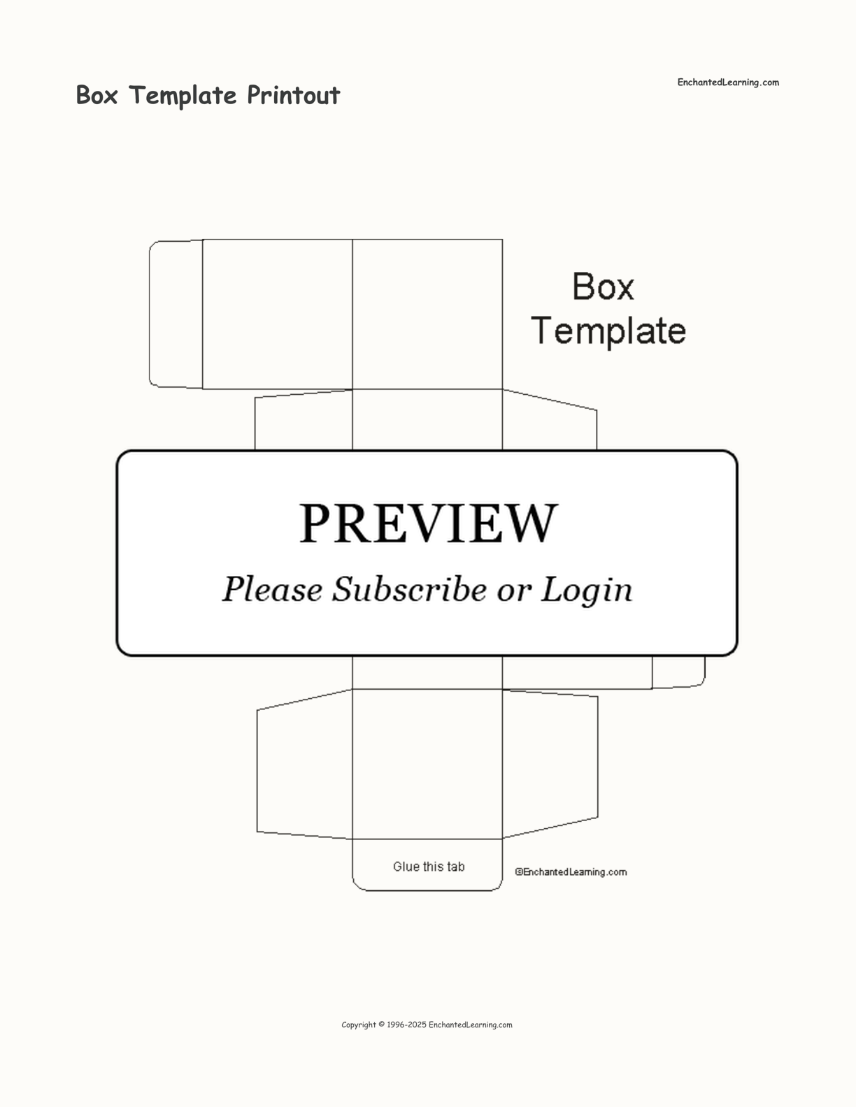 Box Template Printout interactive printout page 1