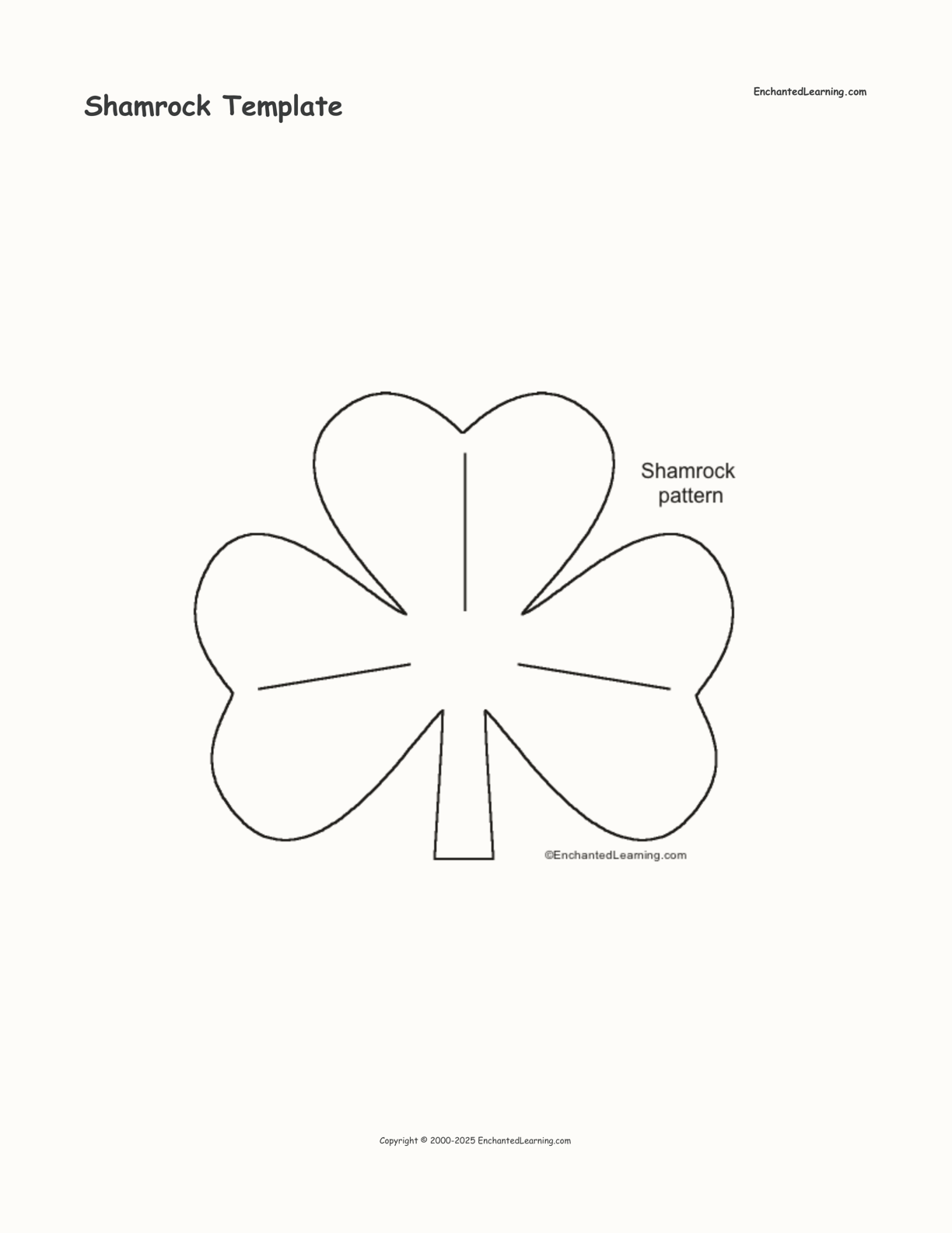 Shamrock Template interactive printout page 1