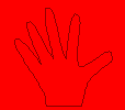 A traced handprint.