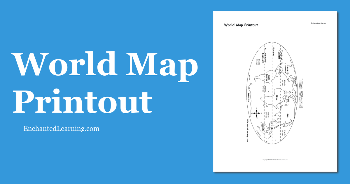 World Map Printout - Enchanted Learning