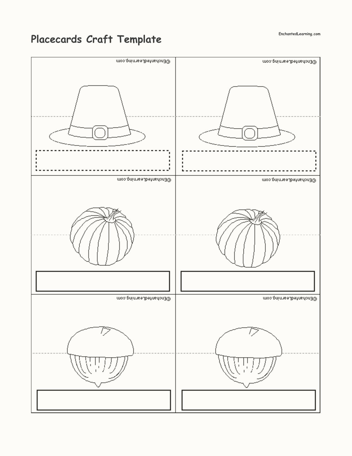 Placecards Craft Template interactive printout page 1