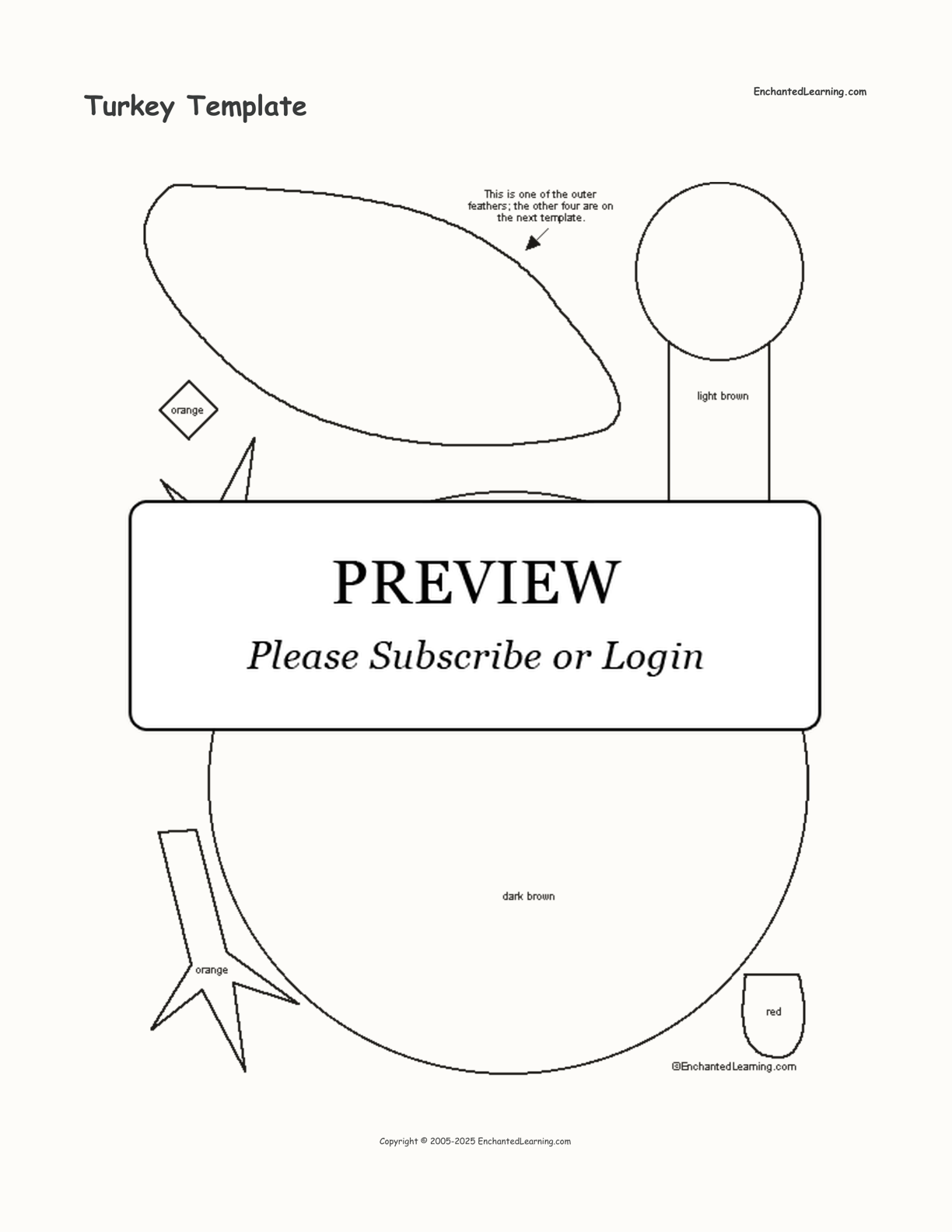 printable turkey head pattern