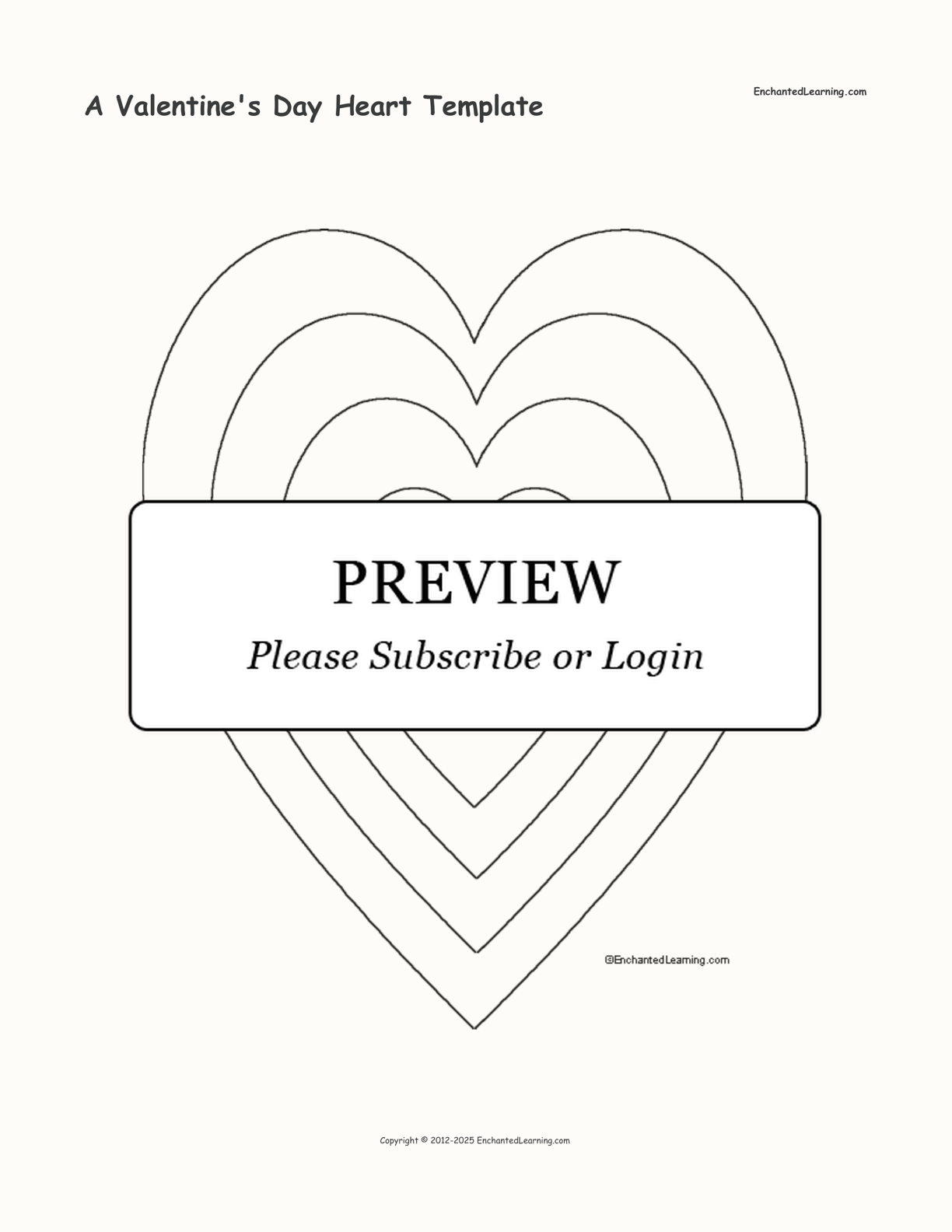 A Valentine's Day Heart Template interactive printout page 1