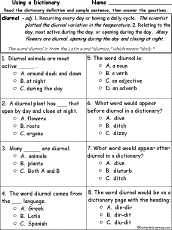 Search result: 'Diurnal Definition - Multiple choice comprehension quiz'