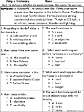 Search result: 'Hurricane Definition - Multiple choice comprehension quiz'