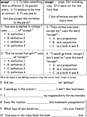 Commonly Misused Words/Dictionary Activities: Enchanted Learning