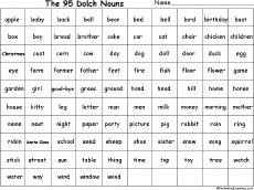 Dolch Nouns