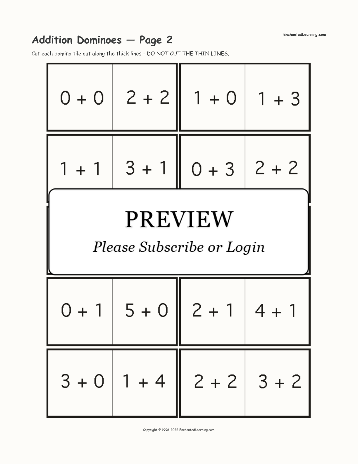 Addition Dominoes — Page 2 interactive worksheet page 1