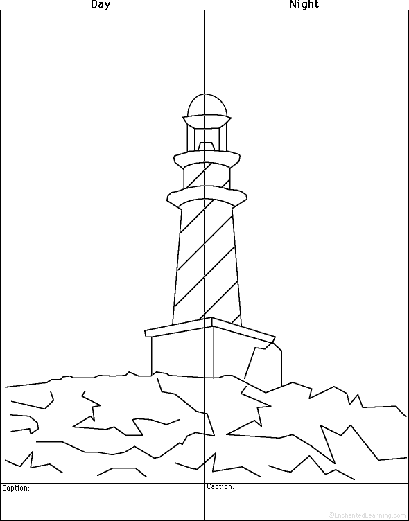 Search result: 'Draw a Lighthouse, Day and Night - Printable Worksheet'