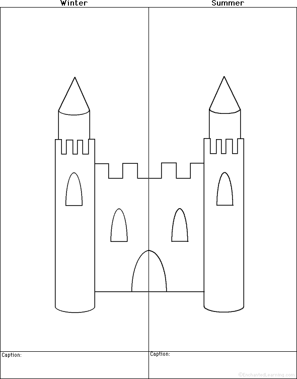 draw a castle winter and summer printable worksheet enchantedlearning com