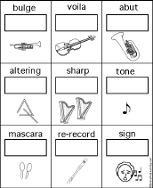 Search result: 'Writing Music Anagrams with Pictures Worksheet'