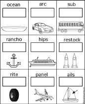 writing transportation anagrams with pictures worksheet enchantedlearning com