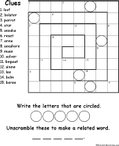 Search result: 'Spiral Animal Anagram Puzzle Worksheet #3'