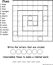 Five Letter Anagrams Activities and Worksheets