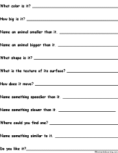 Search result: 'Describe It! Worksheet - Bird'