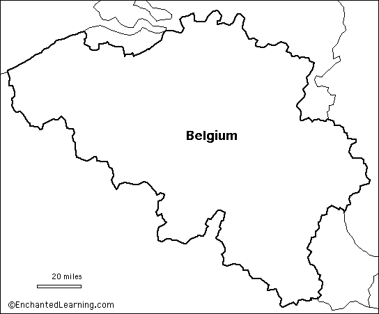 Outline Map Research Activity 1 Belgium EnchantedLearning Com   Map.GIF