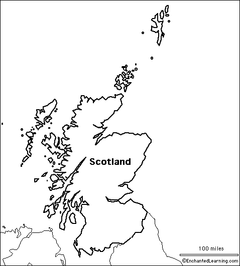 Outline Map Scotland - EnchantedLearning.com