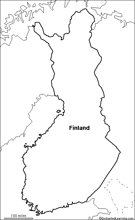 outline map Finland