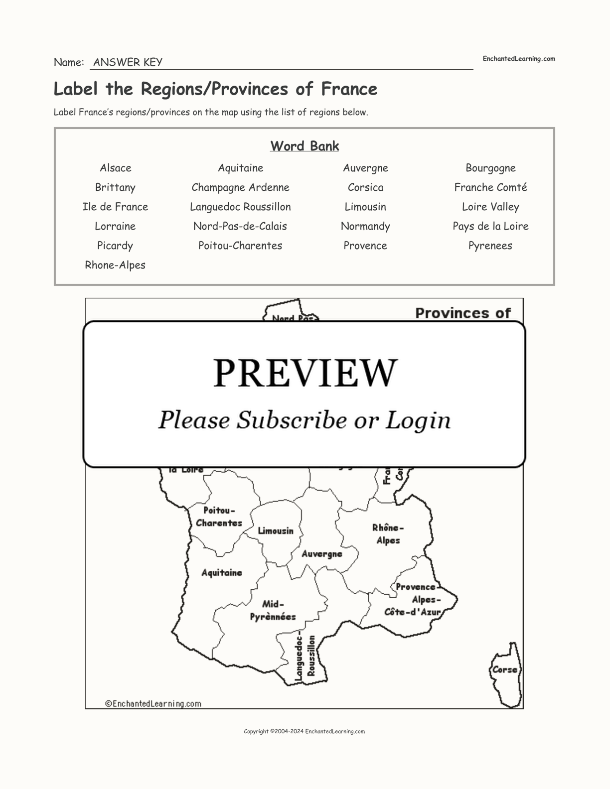 Label the Regions/Provinces of France - Enchanted Learning
