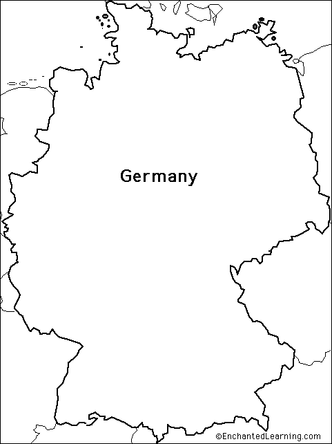 blank map of germany and surrounding countries Outline Map Research Activity 1 Germany Enchantedlearning Com blank map of germany and surrounding countries