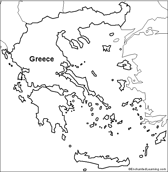 Outline Map Research Activity #3 - Greece - EnchantedLearning.com