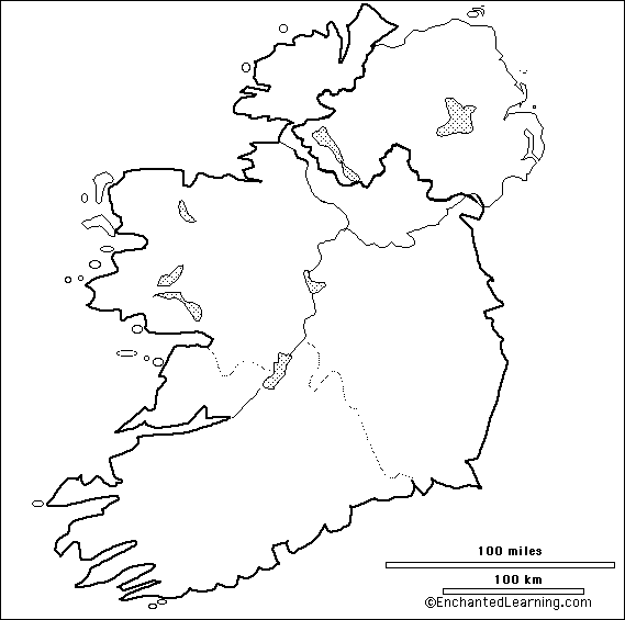 Blank Irish Map