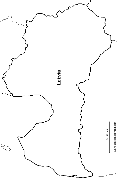 outline map Latvia