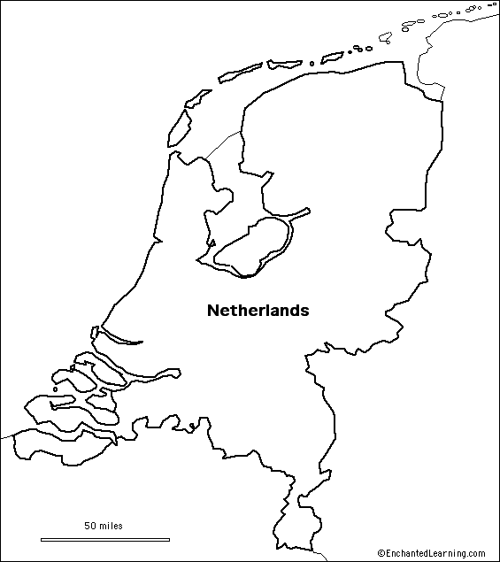Netherlands outline map
