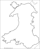 Wales outline map