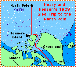 Peary and Henson's 1909 Sled Trip to the North Pole