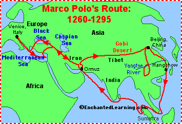 Marco Polo's Route: 1260-1295
