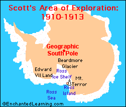 Scott's Area of exploration: 1910-1913