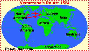 Verrazzano's Route: 1524