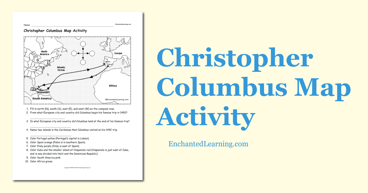 Columbus Day Craft :: New World Map - Shower of Roses Blog