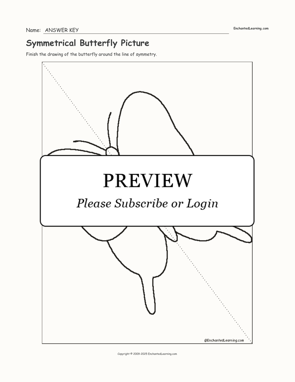 Symmetrical Butterfly Picture interactive worksheet page 2